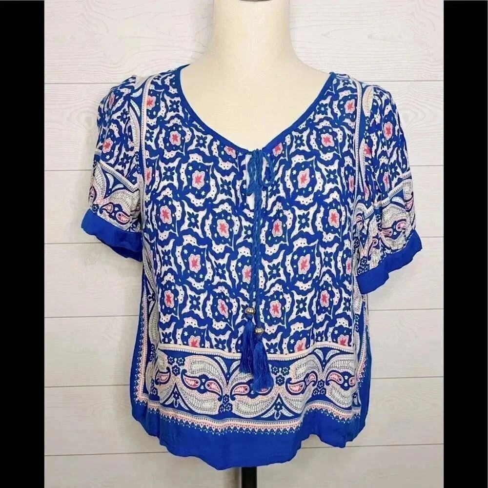 Traditional Desi  blue/white top Size Medium